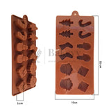 Silicone Christmas Theme Chocolate Mould - 12 Cavity Decorative Tray | 1 Piece