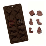 Silicone Christmas Theme Chocolate Mould - 12 Cavity Decorative Tray | 1 Piece
