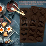 Silicone Christmas Theme Chocolate Mould - 12 Cavity Decorative Tray | 1 Piece