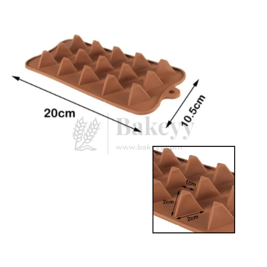 Silicone Pyramid Chocolate Mould - 12 Cavity Decorative Tray | 1 Piece