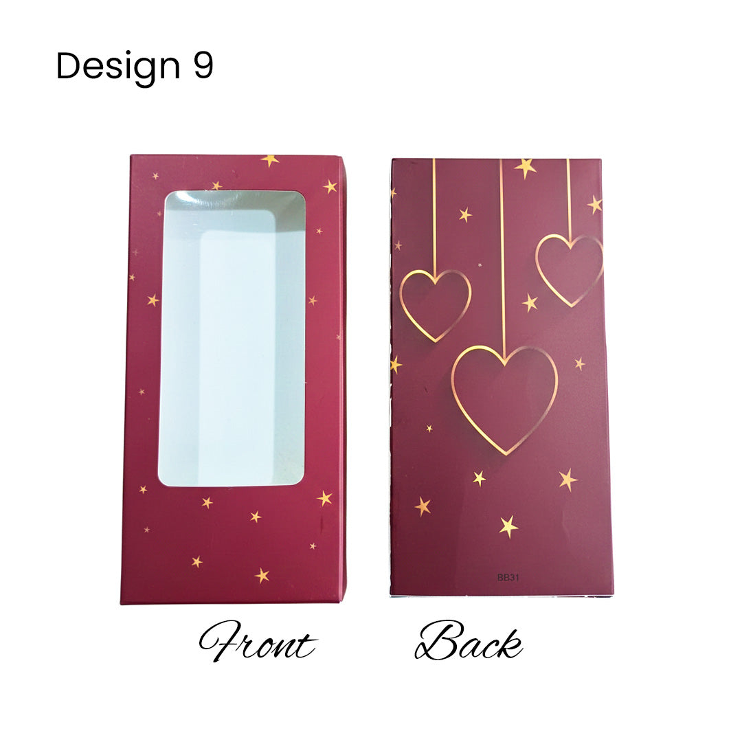 Chocolate Bar Box | Chocolate Bar Gift Box with Window | Chocolate Packaging Box | Pack Of 10
