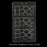 Clear chocolate bar mould with geometric pattern cavities, Bakeyy baking supply product