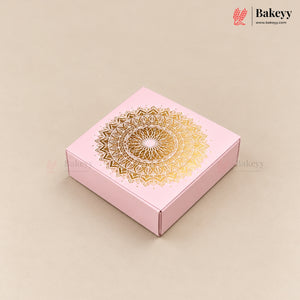 Printed Floral Chocolate Box with Golden Cavity | 3 Designs | Pack of 25
