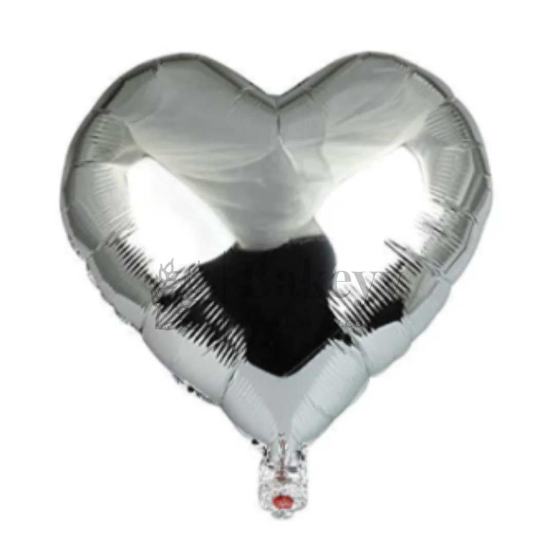 Silver Heart Foil Balloon | Party Decorative| 2 Piece