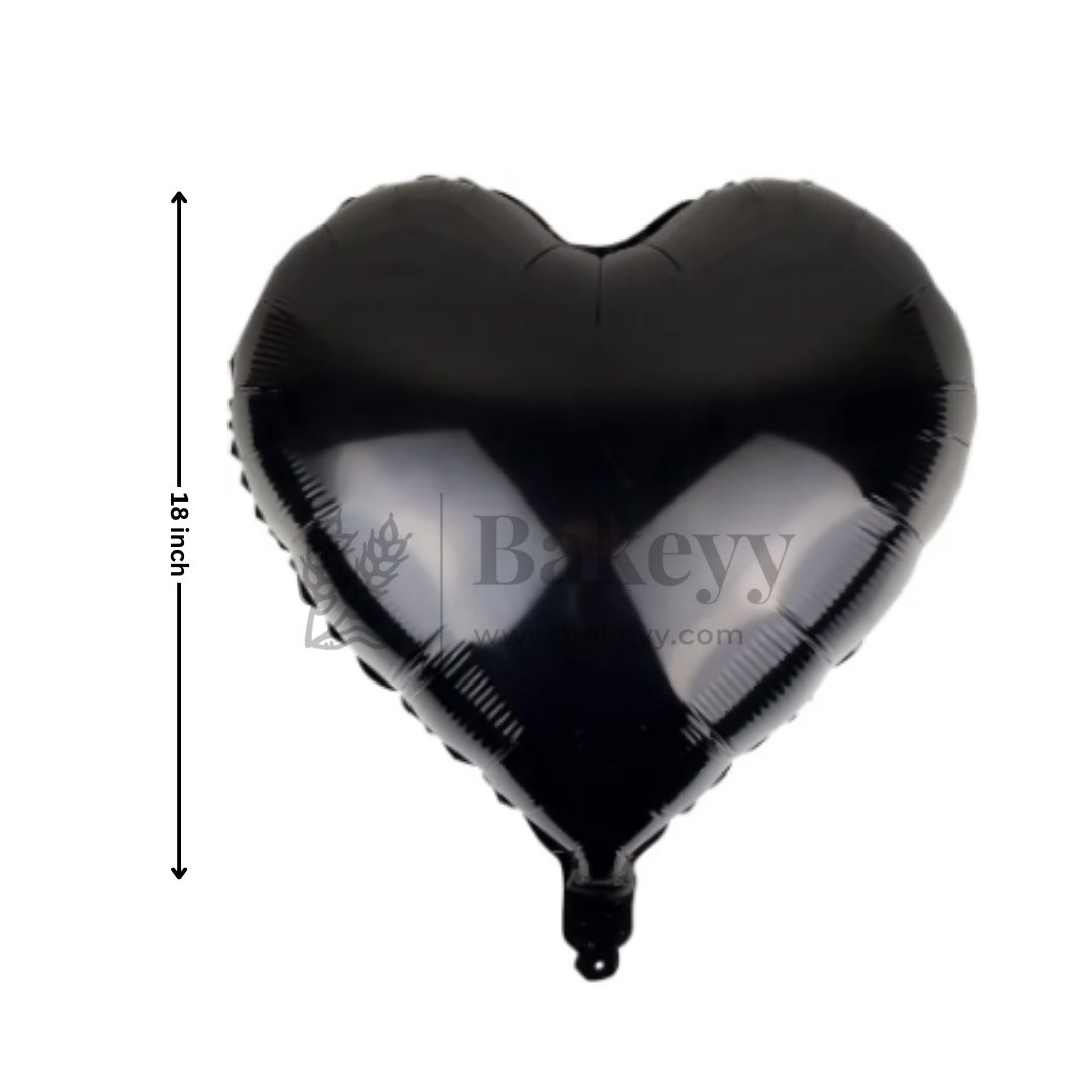 Black Heart Foil Balloon | Party Decorative| 2 Piece