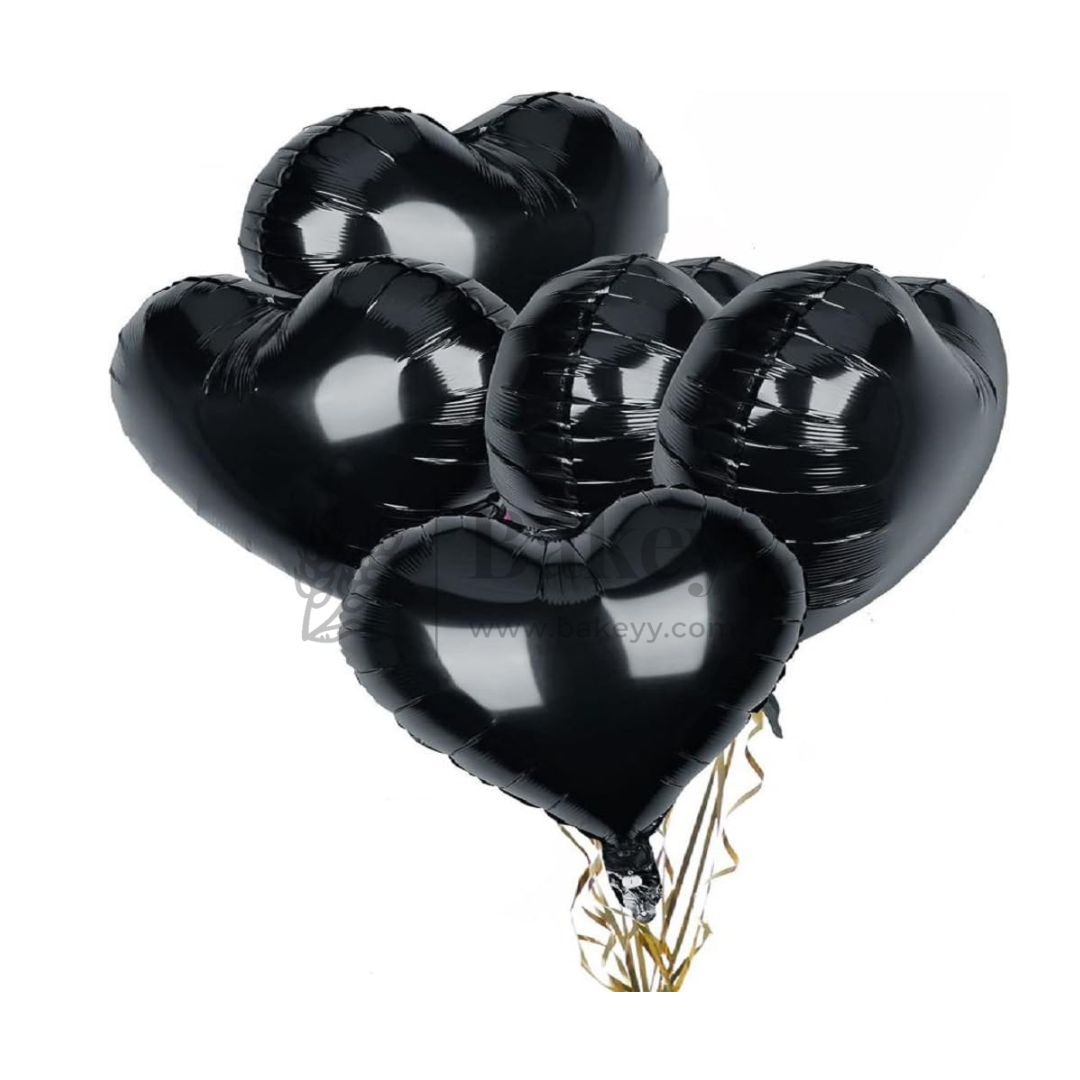 Black Heart Foil Balloon | Party Decorative| 2 Piece
