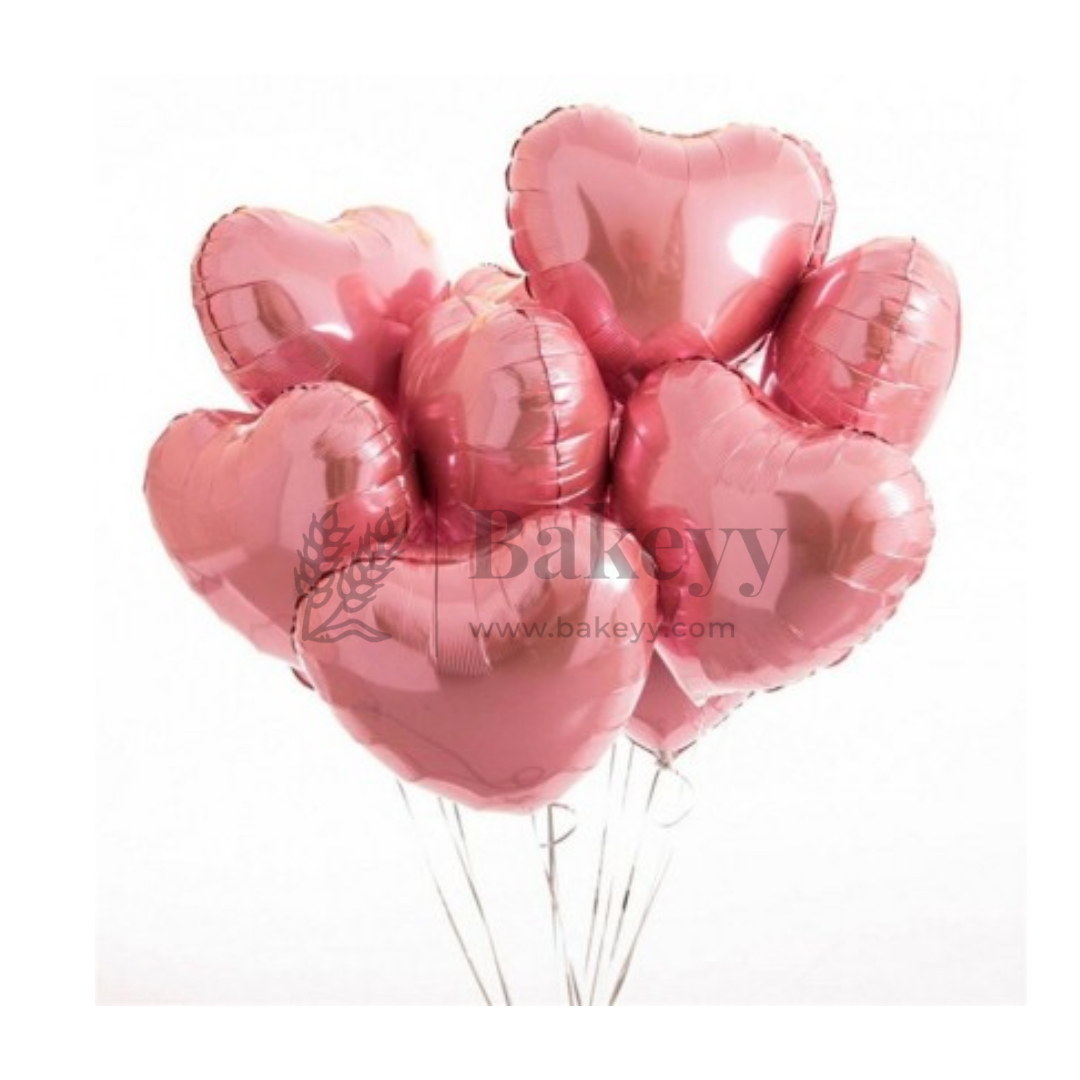Rose Pink Heart Foil Balloon | Party Decorative| 2 Piece