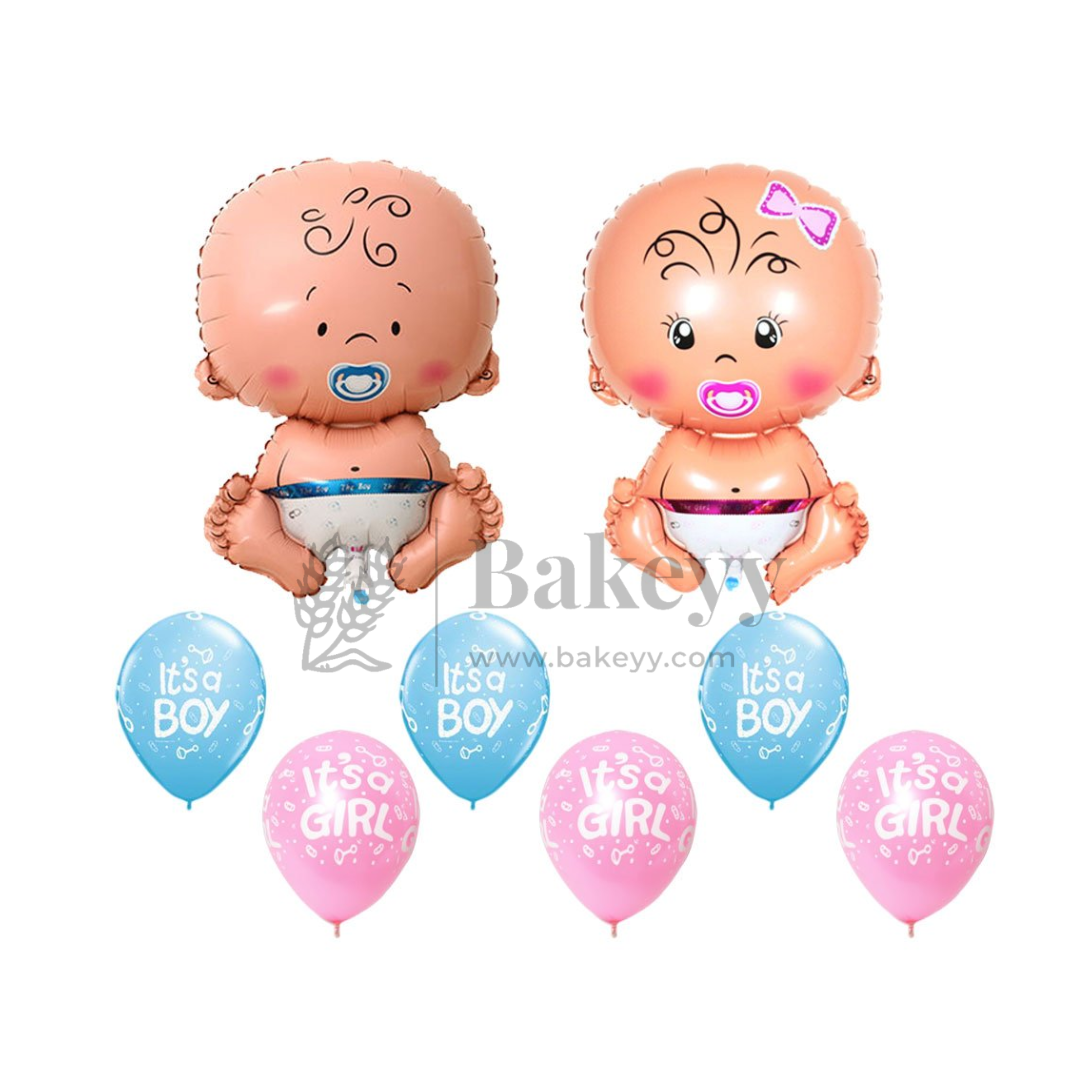 Baby Girl Foil Balloon – Pink Bow & Pacifier | Party Decoration | 1 Piece