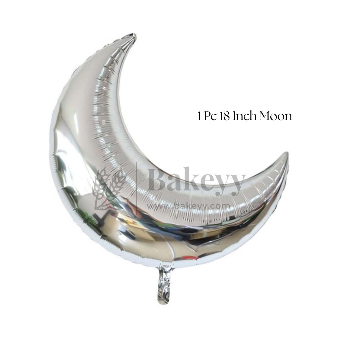 Silver Moon & Star Balloon Set | Party Decoration Combo | 14 pc Set | 1 Piece