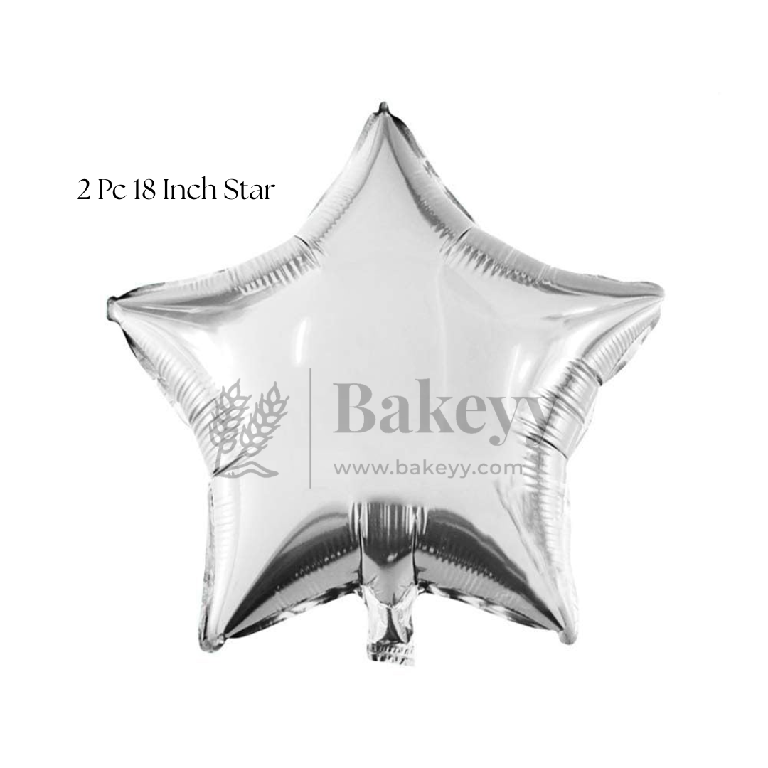 Silver Moon & Star Balloon Set | Party Decoration Combo | 14 pc Set | 1 Piece