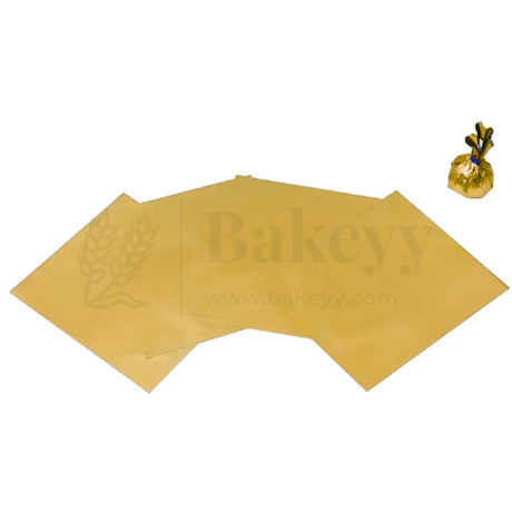Matt Chocolate Wrapper | Pack of 200 - Bakeyy.com - India - Matt Chocolate Wrapper | Pack of 200 - Gold