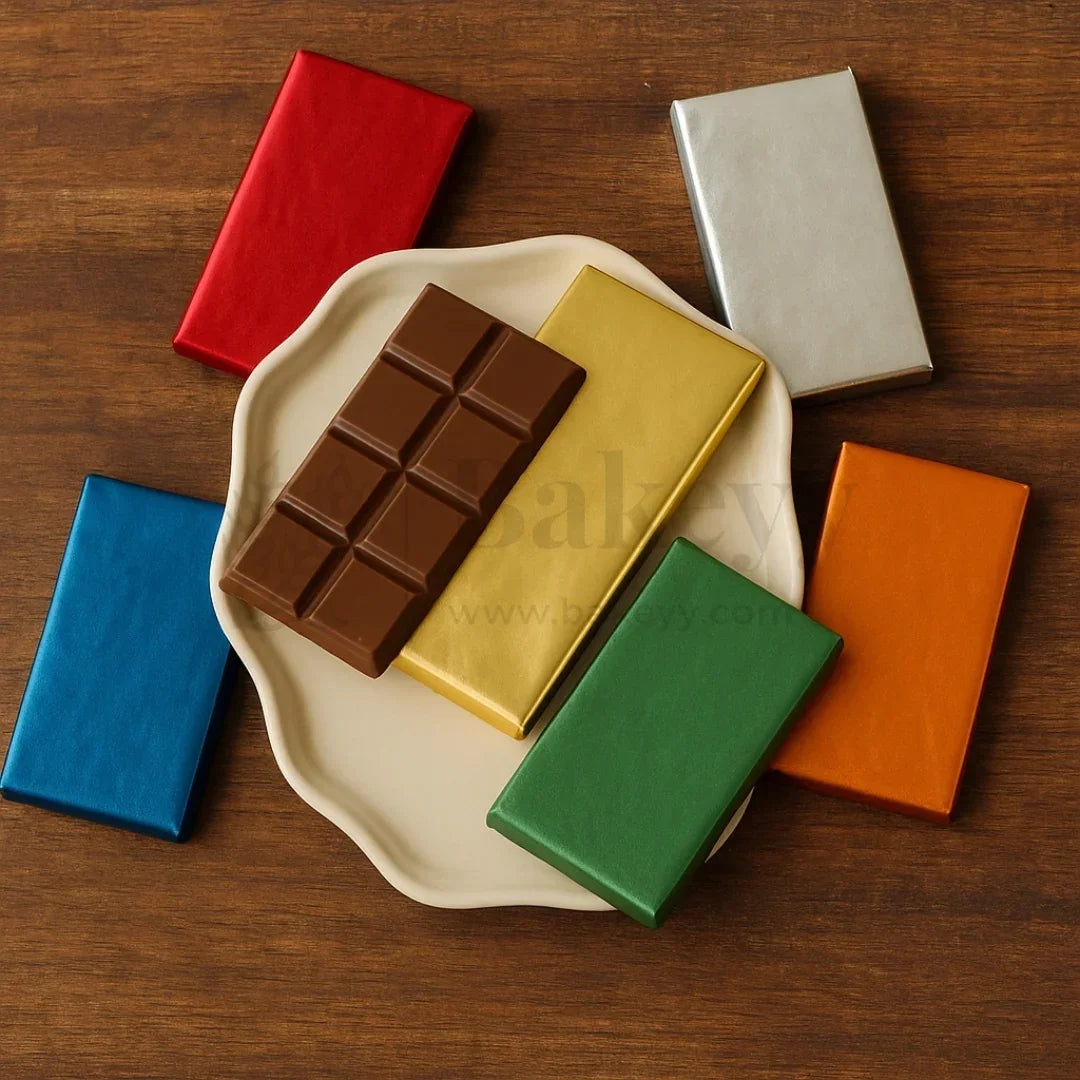 Big Aluminium Chocolate Wrapping Paper | Pack of 200 - Bakeyy.com - India - Big Aluminium Chocolate Wrapping Paper | Pack of 200 - Blue