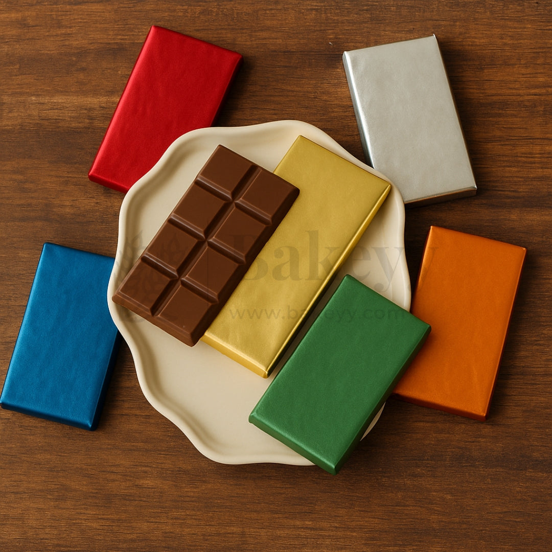 Big Aluminium Chocolate Wrapping Paper | Pack of 200 - Bakeyy.com - India - Big Aluminium Chocolate Wrapping Paper | Pack of 200 - Blue