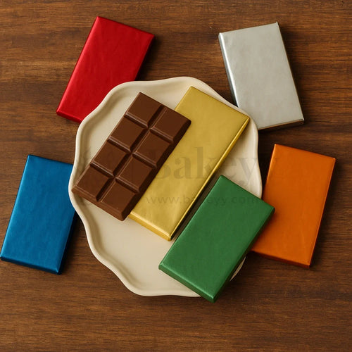 Big Aluminium Chocolate Wrapping Paper | Pack of 200 - Bakeyy.com - India - Big Aluminium Chocolate Wrapping Paper | Pack of 200 - Blue
