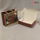 Traditional Arch & Floral Printed Chocolate Gift Box with Matching Handle Paper Bag | With & Without Cavity | Pack of 10