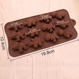 12-Cavity | Dinosaur Shape Silicone Chocolate Mold | Non-Stick Baking & Candy Making Tray | 1 Piece