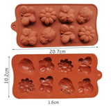 8-Cavity | Flower, Butterfly & Ladybug Shape Silicone Chocolate Mold | Non-Stick Baking & Candy Making Tray | 1 Piece