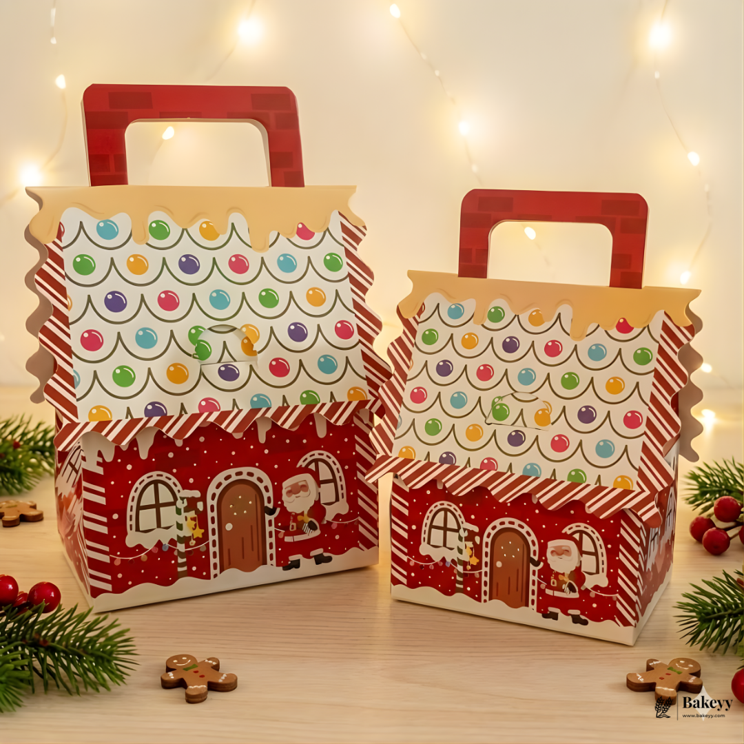 Christmas House Shaped Gift Box | Christmas Goodie Box | Christmas Gifting Box | Pack of 10