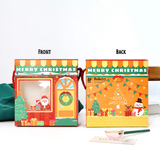 Christmas Paper Hamper Bags With Window & Handle | Pack of 10