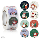 Christmas Sticker Roll 500 Pcs | Assorted Festive Designs | 1 Piece