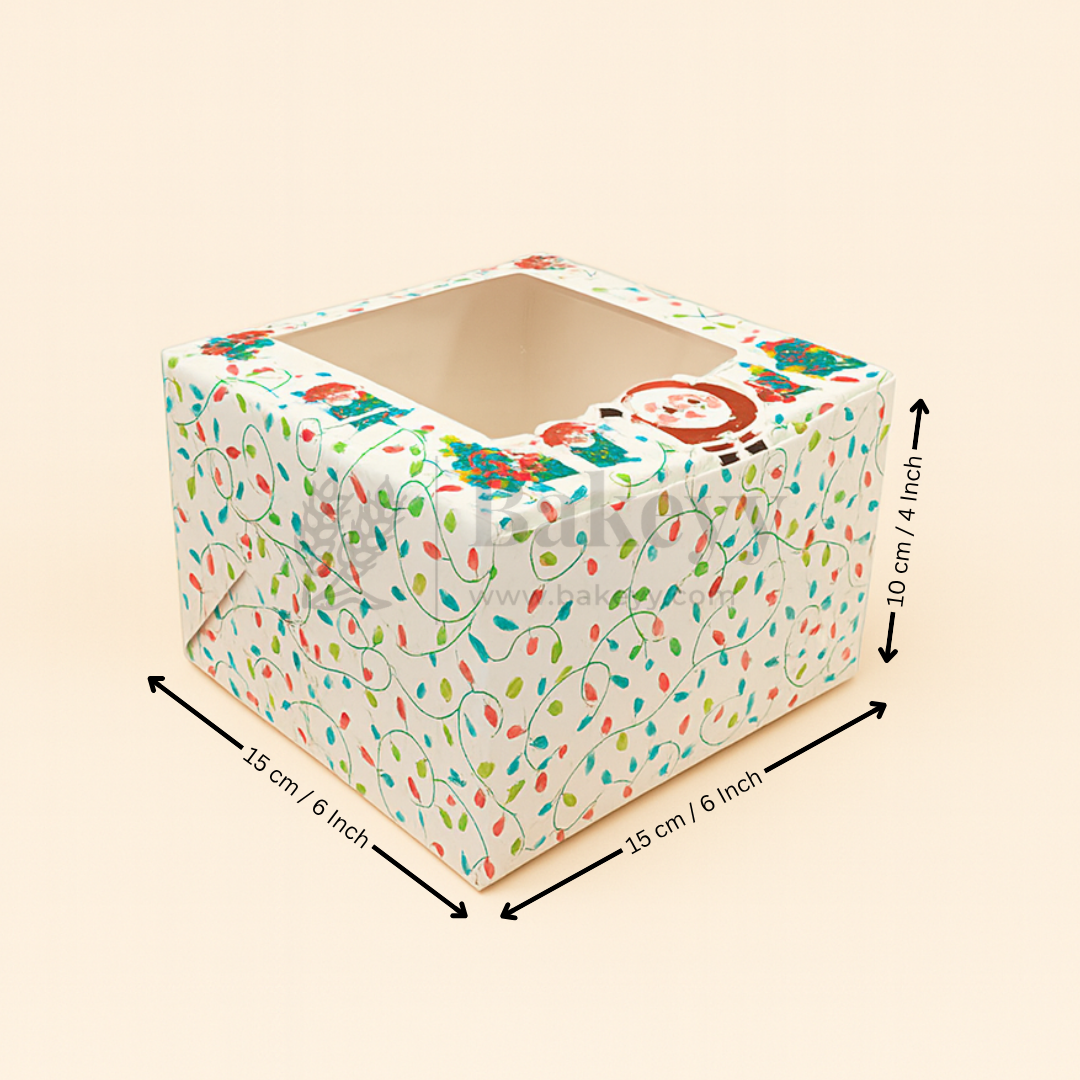 Christmas Cake Box with Window | Perfect for Cake & Treats | Pack of 25