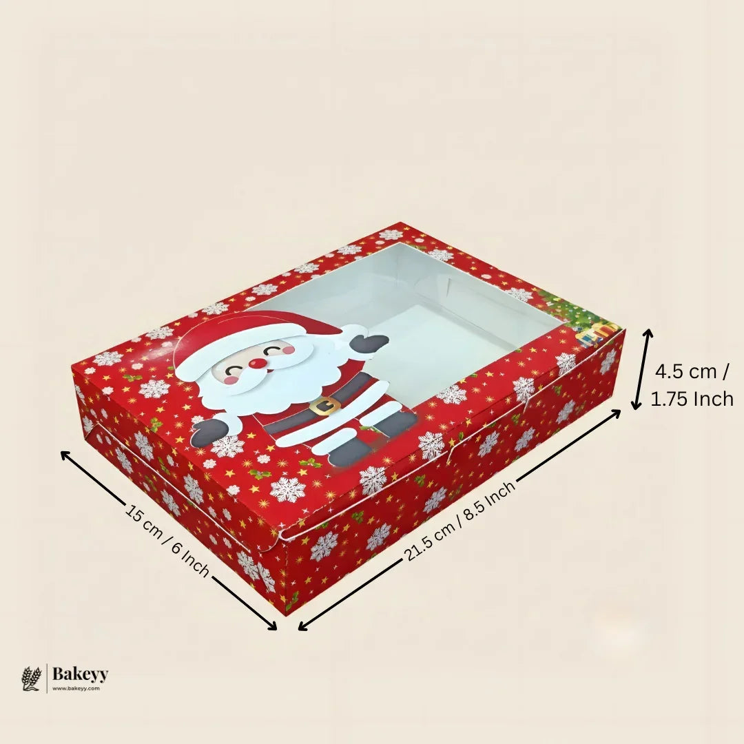 Premium Christmas Brownie Gift Box | Red Santa Christmas Theme | Pack of 25 - Bakeyy.com - India - Premium Christmas Brownie Gift Box | Red Santa Christmas Theme | Pack of 25 - 6 Brownie 400.00