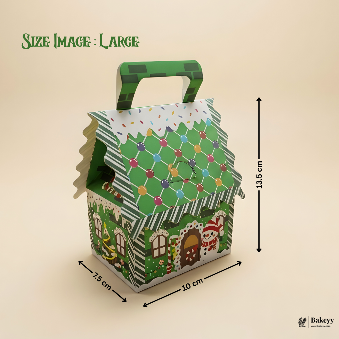 Christmas House Shaped Gift Box | Christmas Goodie Box | Christmas Gifting Box | Pack of 10