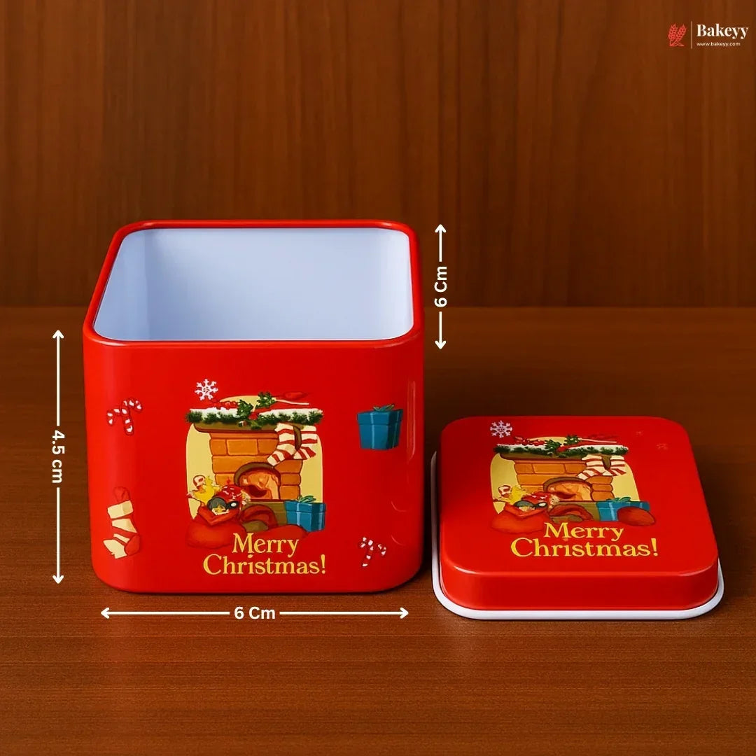 Small Christmas Print Square Tin Boxes | Perfect for Treat Boxes | Pack of 12 - Bakeyy.com - India - Small Christmas Print Square Tin Boxes | Perfect for Treat Boxes | Pack of 12 - Default Title 420.00