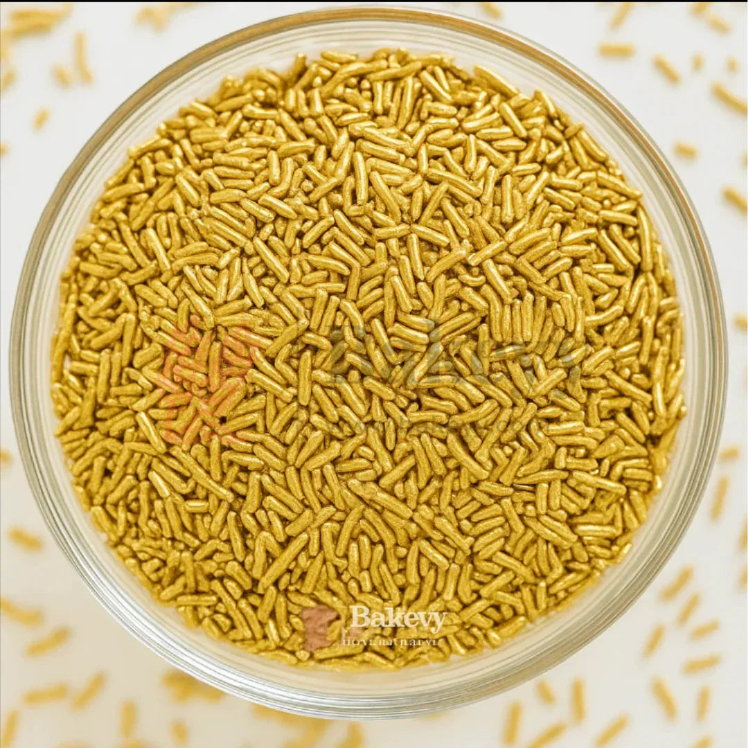 Vermicelli Shaped Sugar Confetti | Edible Cake & Dessert Decorations | Metallic Finish | 200 gm