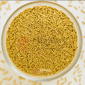 Vermicelli Shaped Sugar Confetti | Edible Cake & Dessert Decorations | Metallic Finish | 200 gm - Bakeyy.com - India - Vermicelli Shaped Sugar Confetti | Edible Cake & Dessert Decorations | Metallic Finish | 200 gm - Gold