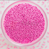 Vermicelli Shaped Sugar Confetti | Edible Cake & Dessert Decorations | Metallic Finish | 200 gm - Bakeyy.com - India - Vermicelli Shaped Sugar Confetti | Edible Cake & Dessert Decorations | Metallic Finish | 200 gm - Pink