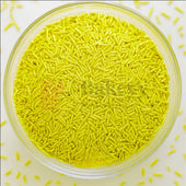 Vermicelli Shaped Sugar Confetti | Edible Cake & Dessert Decorations | Metallic Finish | 200 gm - Bakeyy.com - India - Vermicelli Shaped Sugar Confetti | Edible Cake & Dessert Decorations | Metallic Finish | 200 gm - Yellow