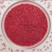 Vermicelli Shaped Sugar Confetti | Edible Cake & Dessert Decorations | Metallic Finish | 200 gm - Bakeyy.com - India - Vermicelli Shaped Sugar Confetti | Edible Cake & Dessert Decorations | Metallic Finish | 200 gm - Red