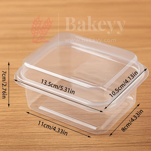PET Transparent Food Box with Lid | Tiramisu Box | Dessert Containers | Pack of 50 - Bakeyy.com - India - PET Transparent Food Box with Lid | Tiramisu Box | Dessert Containers | Pack of 50 - 400 ml
