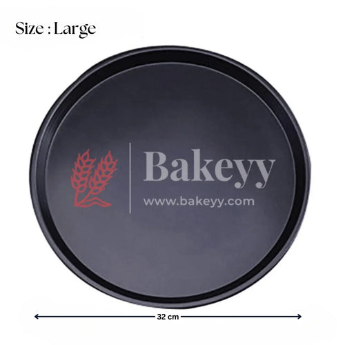 Premium Non-Stick Pizza Baking Tray | Round Carbon Steel Pizza Pan for Perfect Crusts | 1 Piece - Bakeyy.com - India - Premium Non-Stick Pizza Baking Tray | Round Carbon Steel Pizza Pan for Perfect Crusts | 1 Piece - Large
