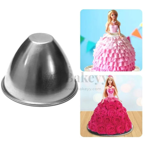 Aluminum Doll Dress Shape Cake Mould | 1 Piece - Bakeyy.com - India - Aluminum Doll Dress Shape Cake Mould | 1 Piece - 4 Inch