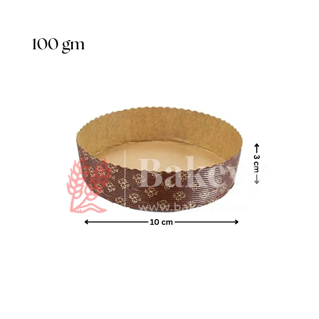 Bake and Serve Round Mould | Paper Baking Mould | Plum Cake Mould | Christmas Cake Moulds - Bakeyy.com - India - Bake and Serve Round Mould | Paper Baking Mould | Plum Cake Mould | Christmas Cake Moulds - 100 gm | Pack of 25