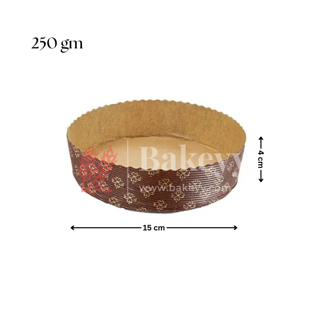 Bake and Serve Round Mould | Paper Baking Mould | Plum Cake Mould | Christmas Cake Moulds - Bakeyy.com - India - Bake and Serve Round Mould | Paper Baking Mould | Plum Cake Mould | Christmas Cake Moulds - 250 gm | Pack of 10