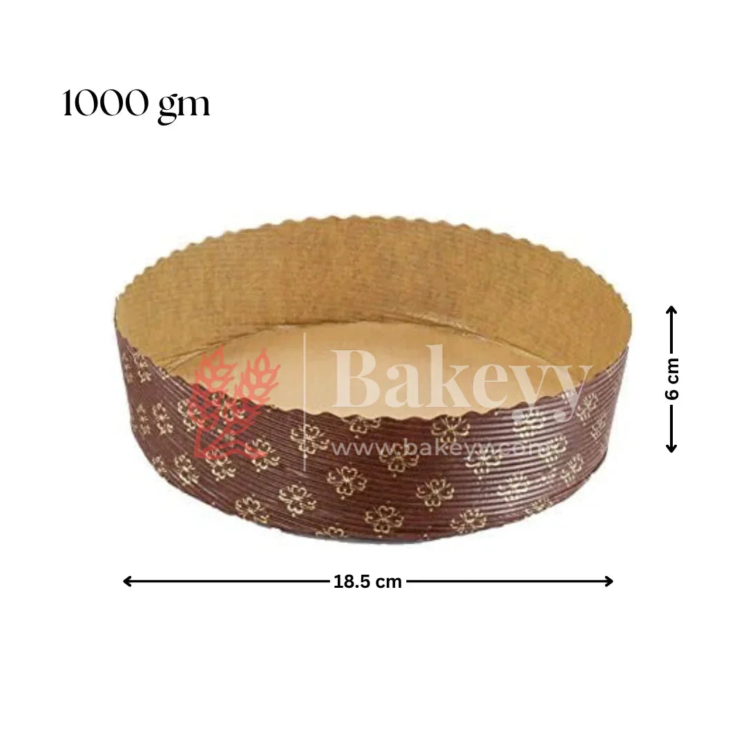 Bake and Serve Round Mould | Paper Baking Mould | Plum Cake Mould | Christmas Cake Moulds - Bakeyy.com - India - Bake and Serve Round Mould | Paper Baking Mould | Plum Cake Mould | Christmas Cake Moulds - 1000 gm | Pack of 10
