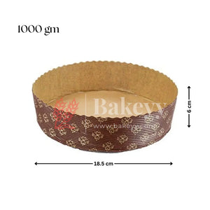 Bake and Serve Round Mould | Paper Baking Mould | Plum Cake Mould | Christmas Cake Moulds - Bakeyy.com - India - Bake and Serve Round Mould | Paper Baking Mould | Plum Cake Mould | Christmas Cake Moulds - 1000 gm | Pack of 10
