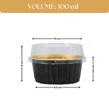 Aluminum Foil Baking Containers with Transparent Lid | Round Tins | Bake N Serve | Pack of 100