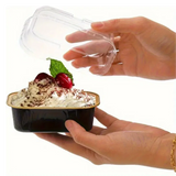 Aluminum Foil Baking Containers with Transparent Lid | Rectangle Tins | Bake N Serve | Pack of 100