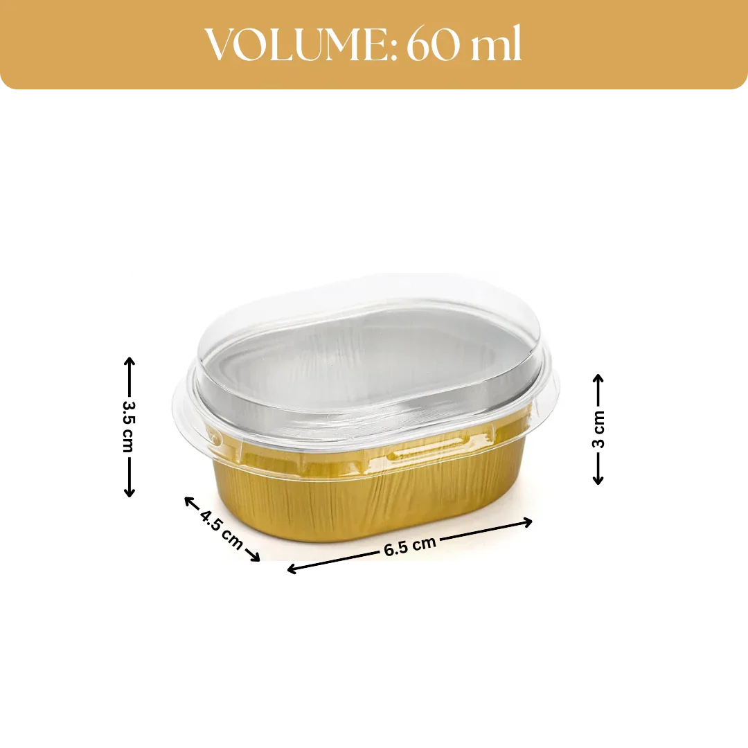 Aluminum Foil Baking Containers with Transparent Lid | Rectangle Tins | Bake N Serve | Pack of 100