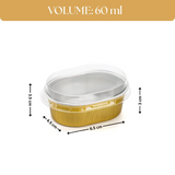 Aluminum Foil Baking Containers with Transparent Lid | Rectangle Tins | Bake N Serve | Pack of 100