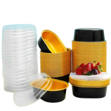 Aluminum Foil Baking Containers with Transparent Lid | Rectangle Tins | Bake N Serve | Pack of 100