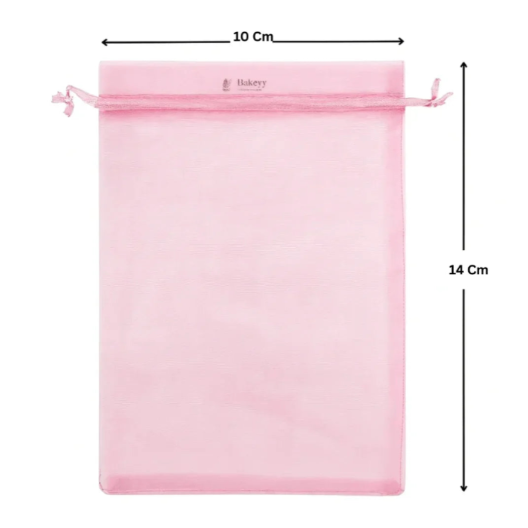 Organza Potli Bag - Bakeyy.com - India - Organza Potli Bag - Light Pink / 10x14 Cm-Pack of 99