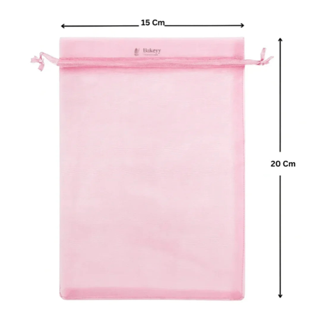 Organza Potli Bag - Bakeyy.com - India - Organza Potli Bag - Light Pink / 15x 20 Cm-Pack of 50