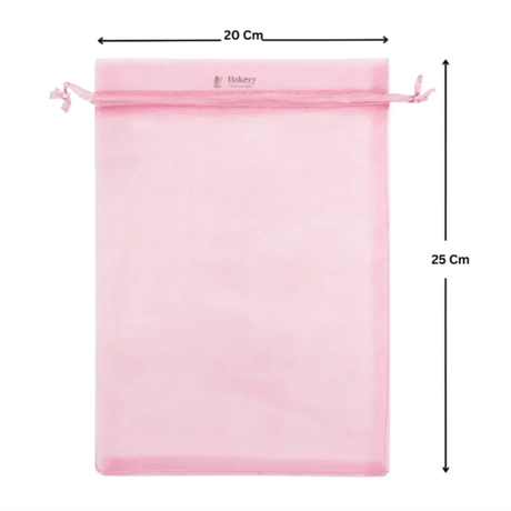 Organza Potli Bag - Bakeyy.com - India - Organza Potli Bag - Light Pink / 20x25 Cm-Pack of 50