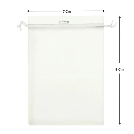 Organza Potli Bag - Bakeyy.com - India - Organza Potli Bag - White / 7x9Cm-Pack of 99