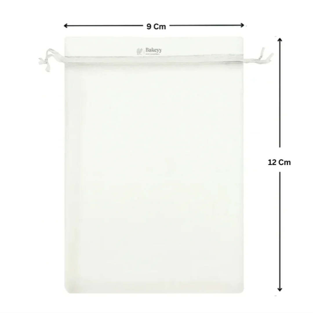 Organza Potli Bag - Bakeyy.com - India - Organza Potli Bag - White / 9x12 Cm-Pack of 99